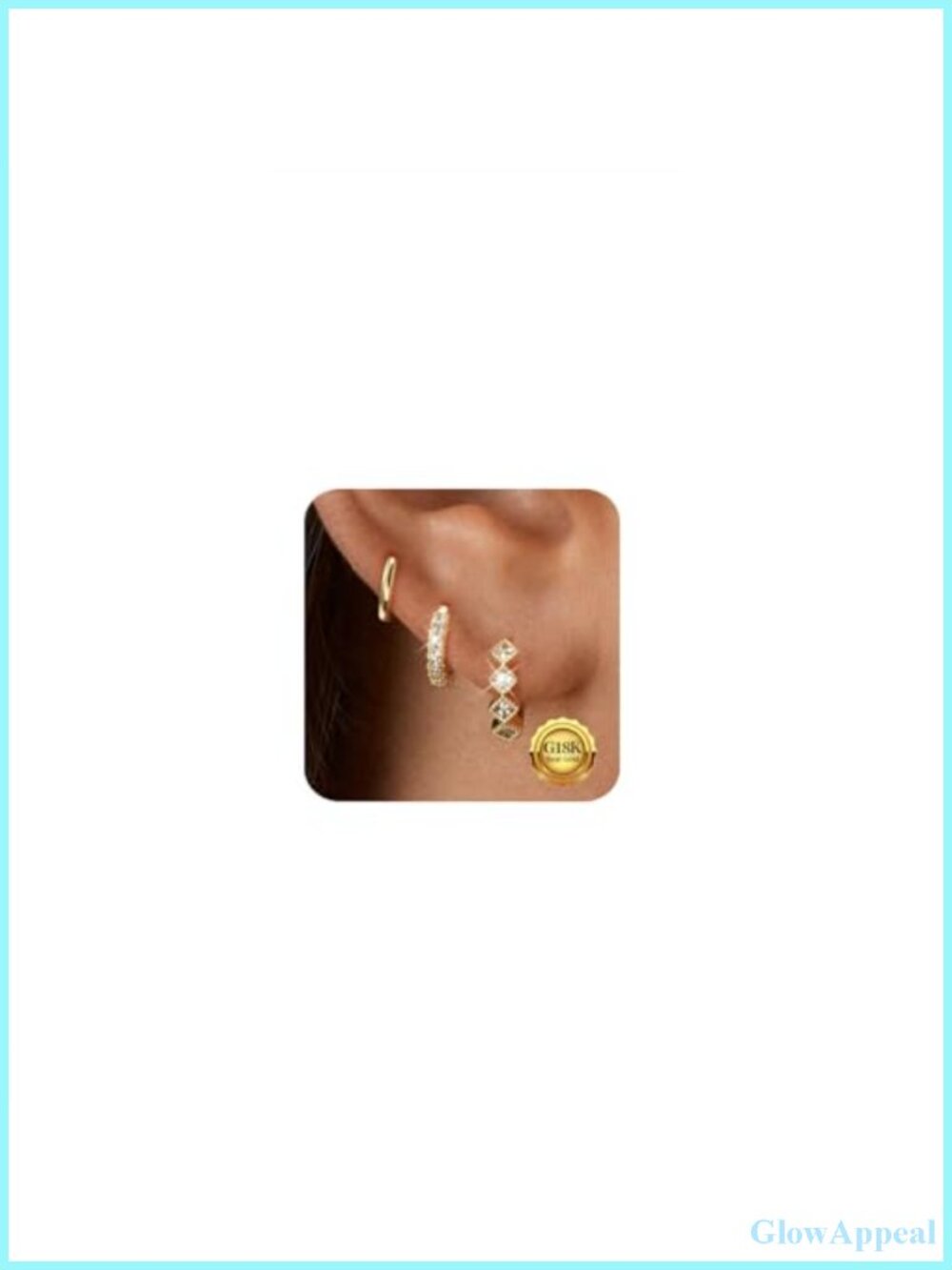 14K Gold Plated Hoop Earrings for Women Hypoallergenic Huggie Dangling CZ U